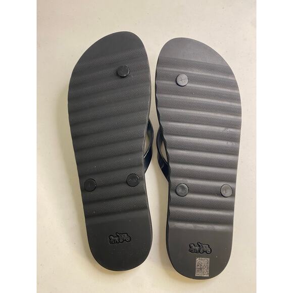 Womens Coach Zayn Black Flip Flop Sandals Size Large 9 10 Rubber Coated - Picture 11 of 14